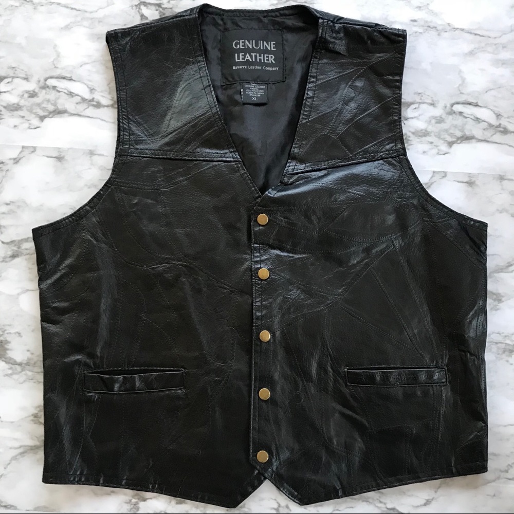 Navarre Genuine Leather Biker Vest